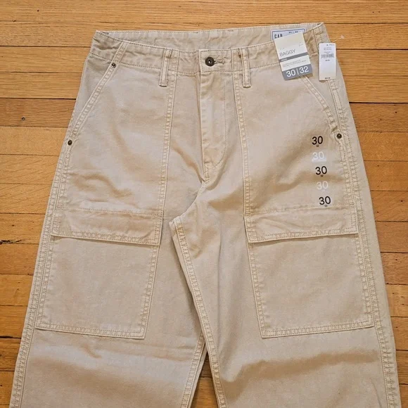 NWT, GAP, Baggy Utility Canvas Pants, Bedrock, Men's 30x32